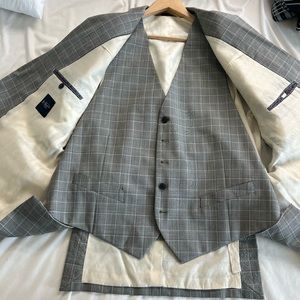 3 piece gray plaid penguin suit